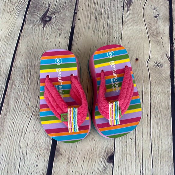 OshKosh Other - OshKosh Girls Kids Stripe Wedge Flip Flops Sandal